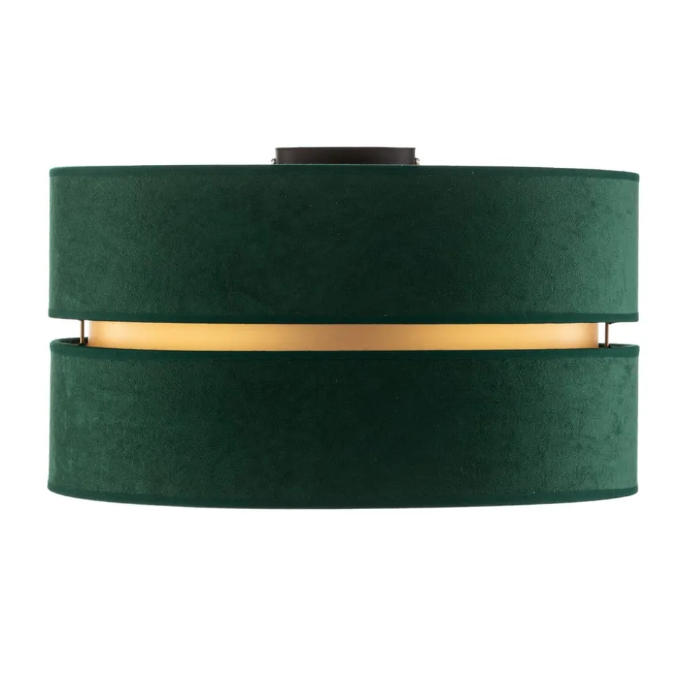 Euluna Duo loftlampe tekstil grøn/guld Ø40cm