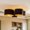 Euluna Lodge loftlampe, 4 lyskilder, sort/guld