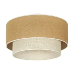 Euluna loftlampe Boho Jute, naturbrun/hvid, Ø 60 cm