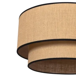 Euluna loftlampe Boho jute & sort, brun/sort, Ø60cm