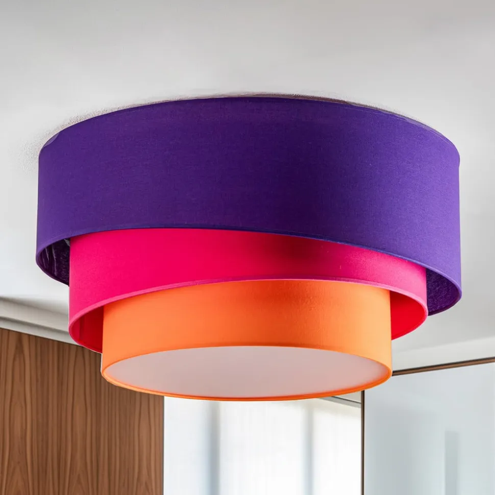 Euluna Trio Max tæppe, Ø60cm, violet/pink/orange
