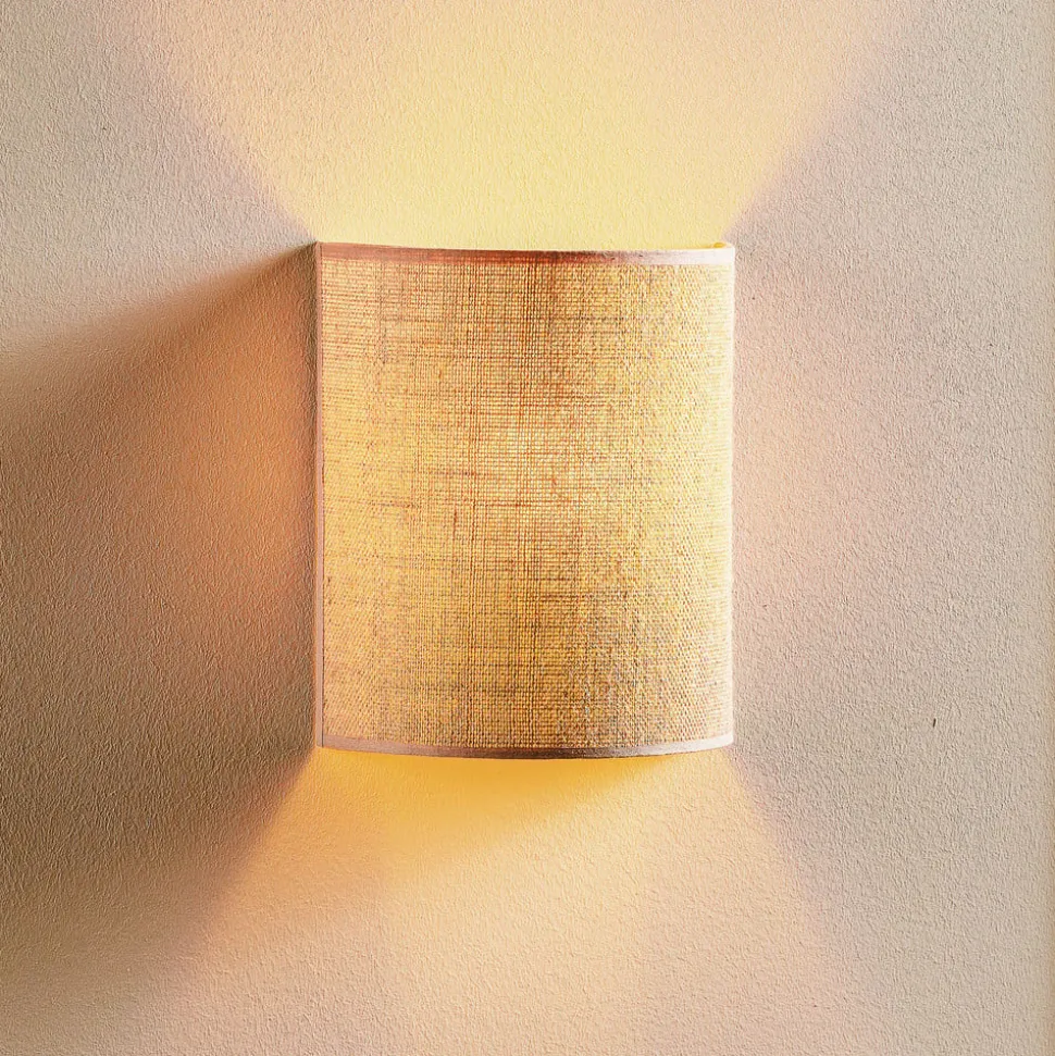 Euluna væglampe jute, brun, tekstil, 24 cm høj, E27