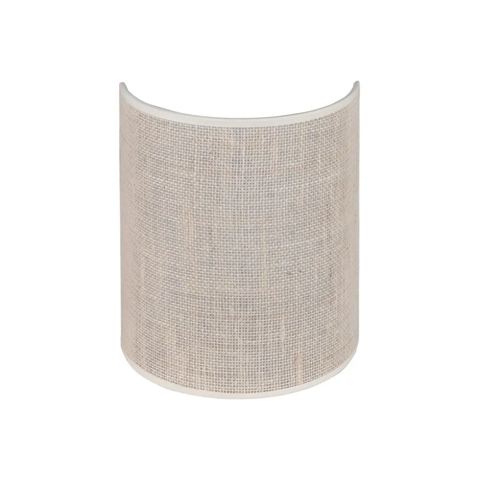 Euluna væglampe jute, hvid/ecru, halvrund, højde 24 cm