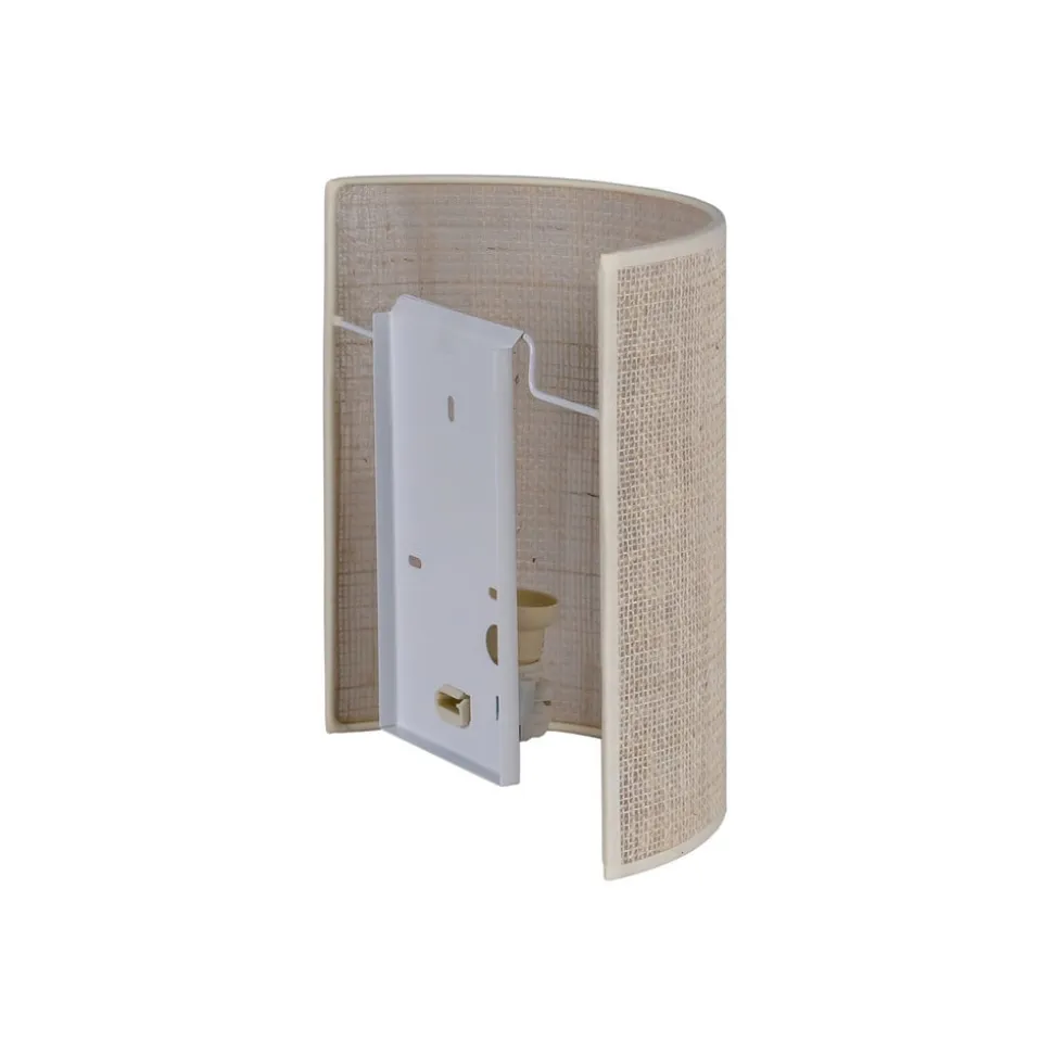 Euluna væglampe jute, hvid/ecru, halvrund, højde 24 cm