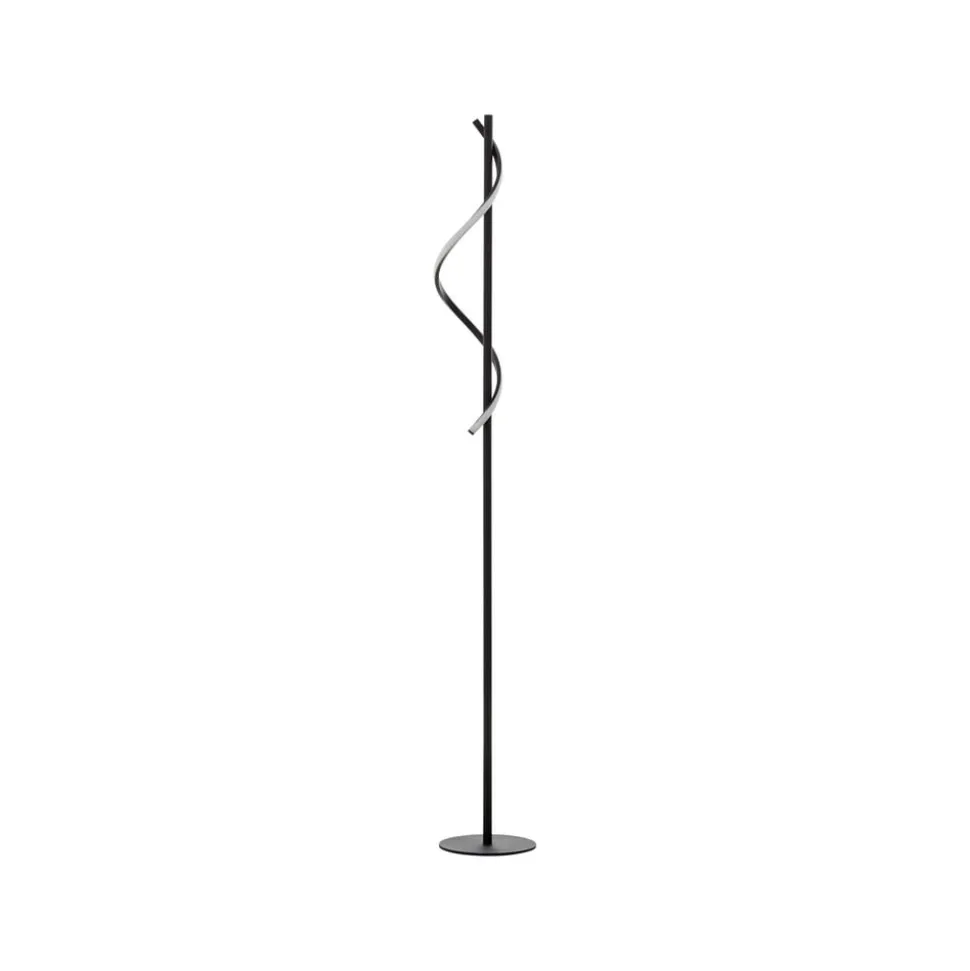 Eunice LED-gulvlampe, højde 150 cm, sort, metal
