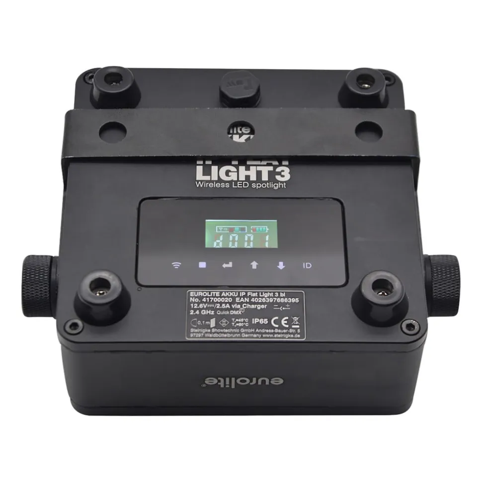 EUROLITE Batteri Flad Lampe 3 LED Spot 24W IP65
