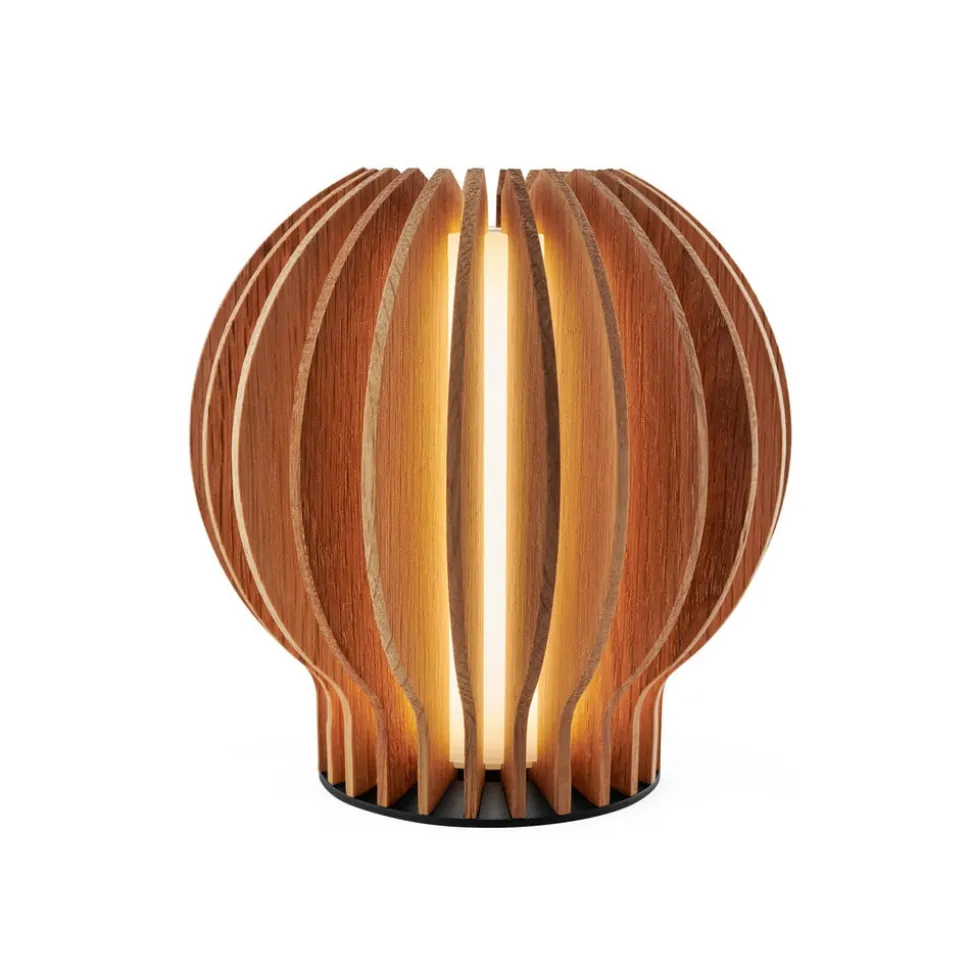 Eva Solo LED-bordlampe Radiant, lyst træ, Ø 14 cm, USB