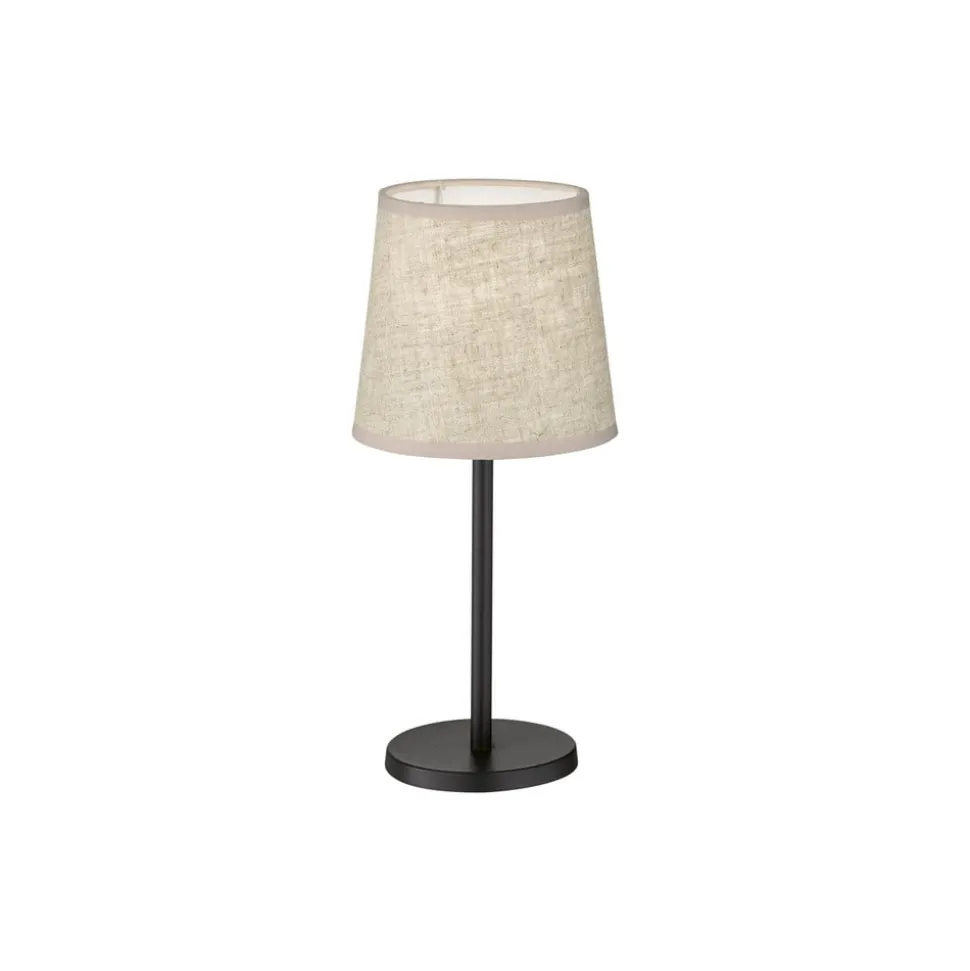 Eve bordlampe, hørskærm, sort/sand