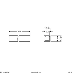 EVN APFLAT6 alu-profil 200 cm, U-profil, smal