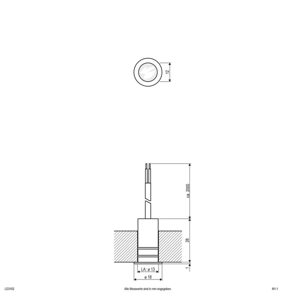 EVN LD3102 lampe 12 V IP68 Ø1,8cm 0,2 W 830
