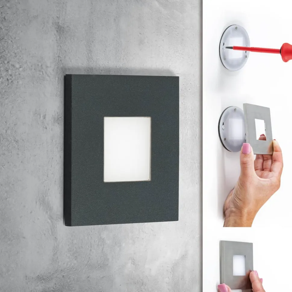 EVN LQ230 LED-vægindbygningslampe direkte antracit