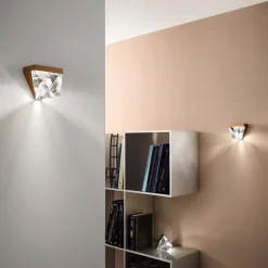 Fabbian Tripla - krystal-LED-væglampe, bronze
