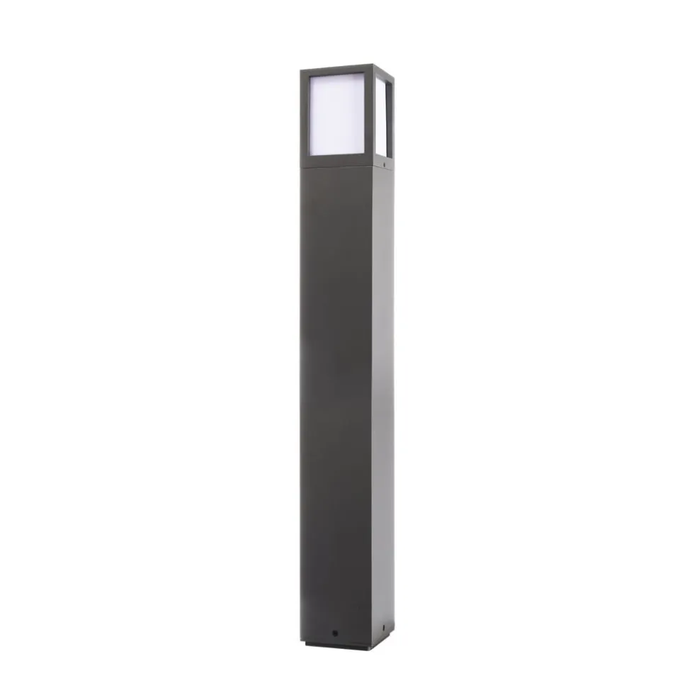Facado II vejlampe, højde 65 cm, kantet, mørkegrå/opal