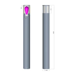 Facado II vejlampe, højde 100 cm, rund, mørkegrå/opal