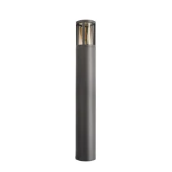Facado II vejlampe, højde 65 cm, grå/røget, Ø 11 cm, IP65