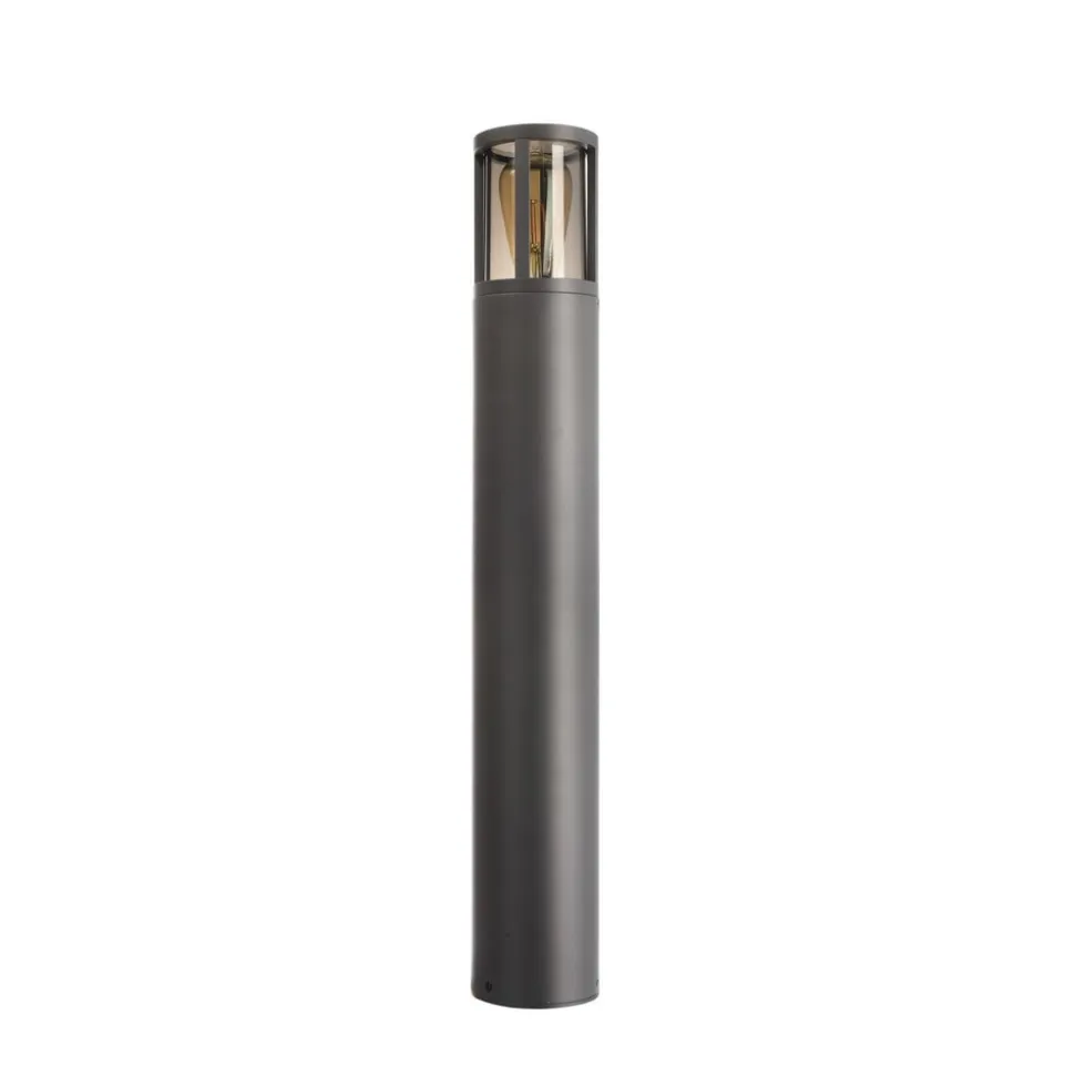 Facado II vejlampe, højde 65 cm, grå/røget, Ø 11 cm, IP65