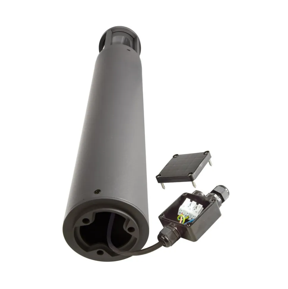 Facado II vejlampe, højde 65 cm, grå/røget, Ø 11 cm, IP65