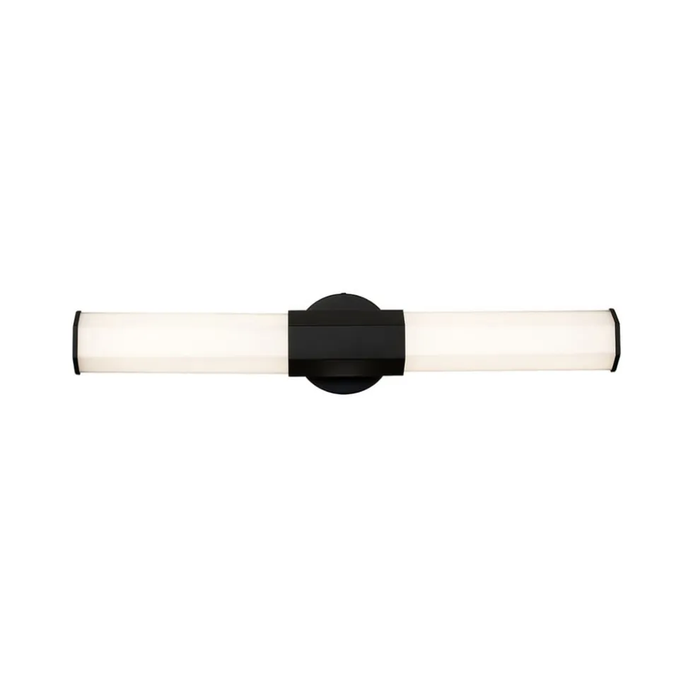 Facet Dual LED-væglampe til badeværelset, sort, 2 lyskilder, bredde 66 cm