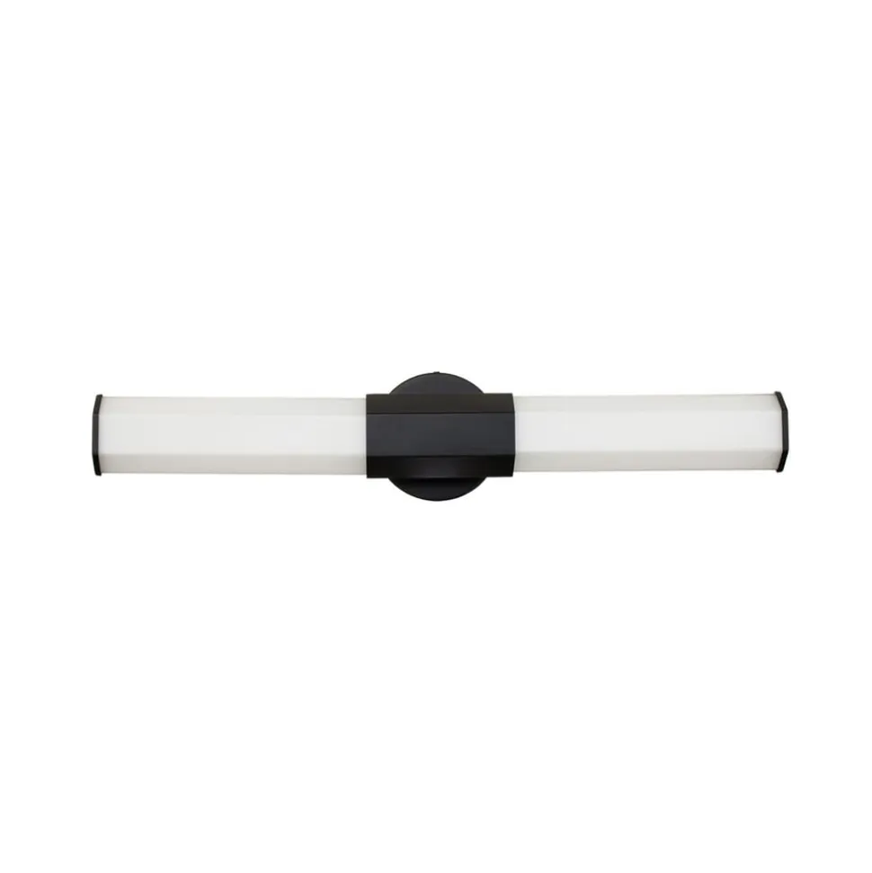 Facet Dual LED-væglampe til badeværelset, sort, 2 lyskilder, bredde 66 cm