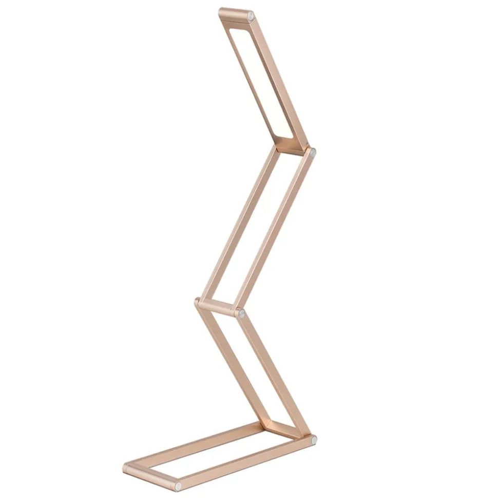 Falto LED genopladelig bordlampe, guldfarvet, aluminium, justerbar
