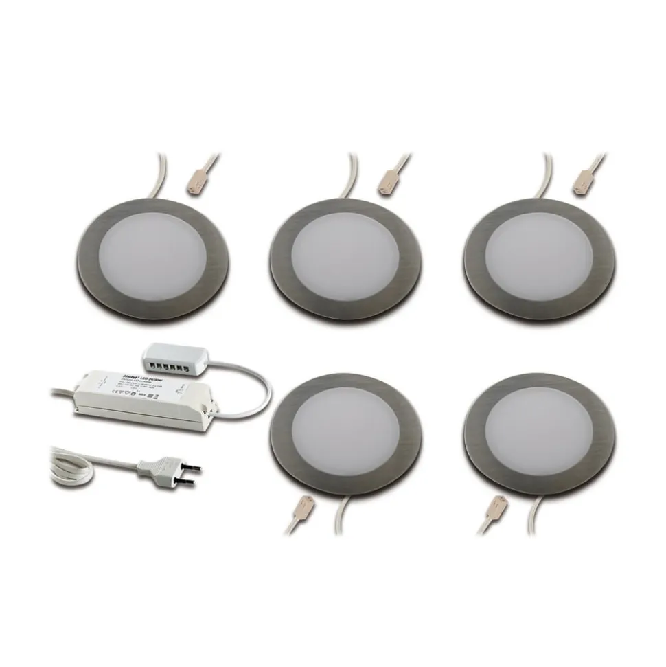 FAR 58 integreret LED-møbellys, 5 stk, 3 W 4.000 K