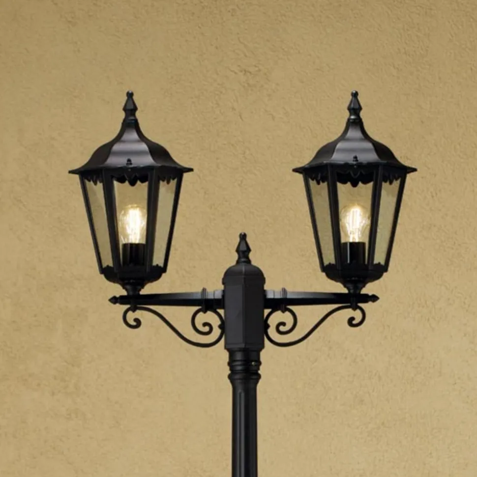 Firenze lygtepæl, 2 lyskilder, sort