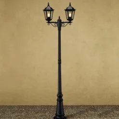 Firenze lygtepæl, 2 lyskilder, sort
