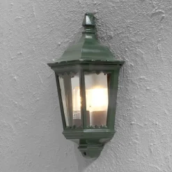 Firenze udendørs væglampe, halvcirkel, grøn