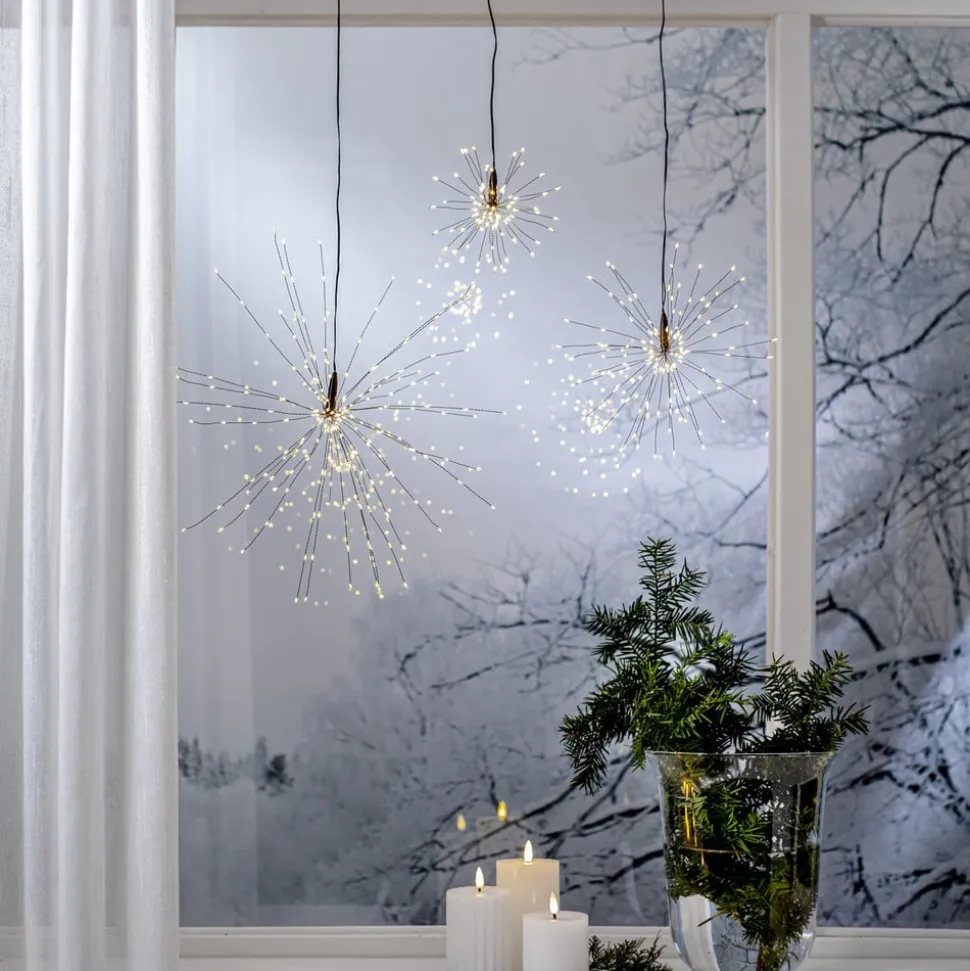 Firework LED-hængelampe, sort, metal, Ø 26 cm, stik