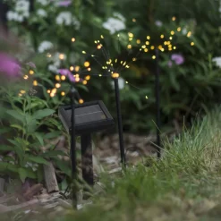 Firework LED-solcellelampe i sæt med jordspyd