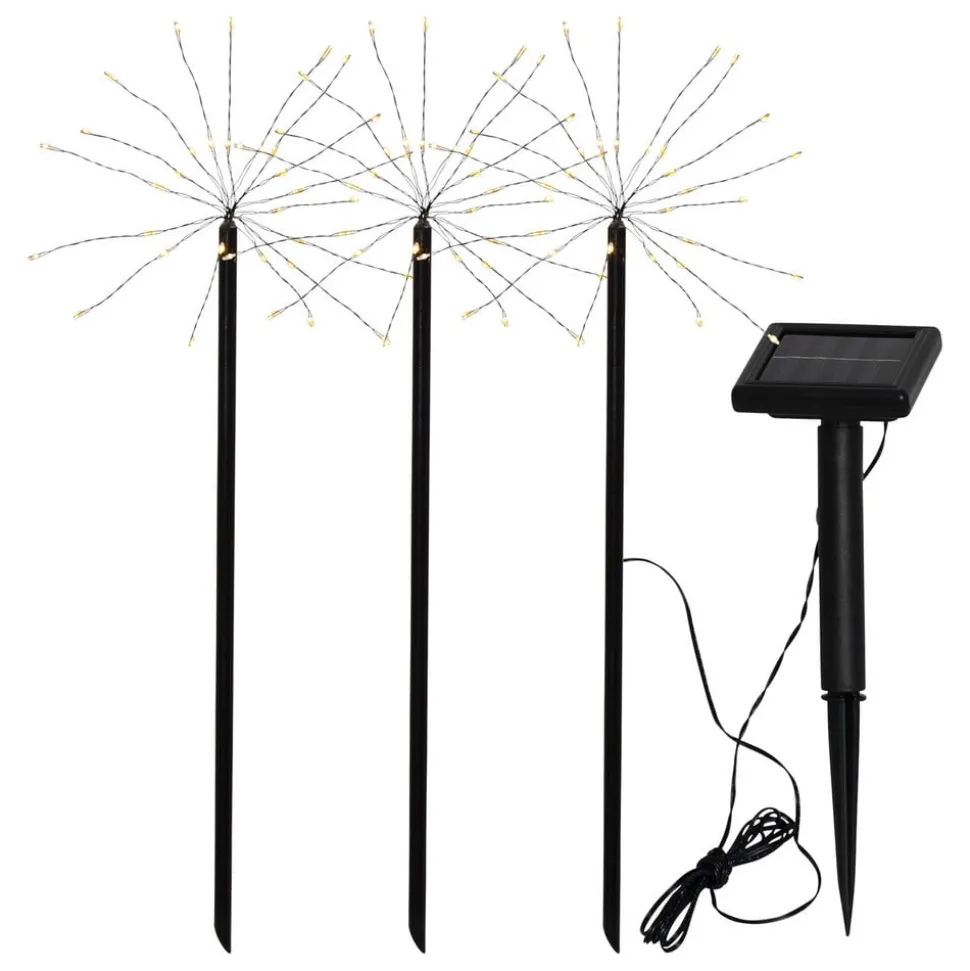 Firework LED-solcellelampe i sæt med jordspyd