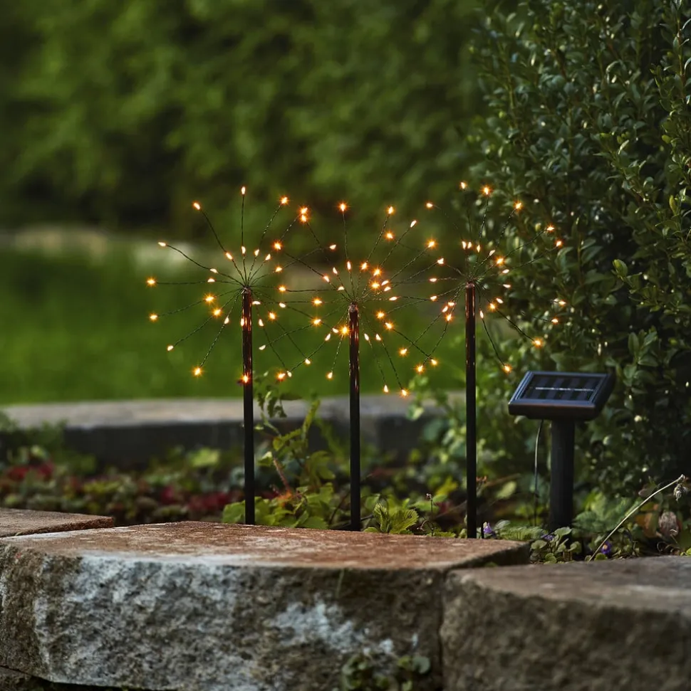 Firework LED-solcellelampe i sæt med jordspyd