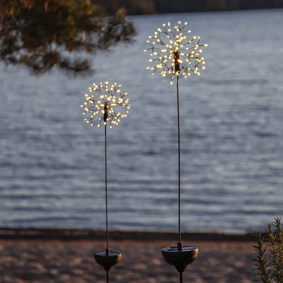 Firework LED-solcellelampe med jordspyd, 85 cm