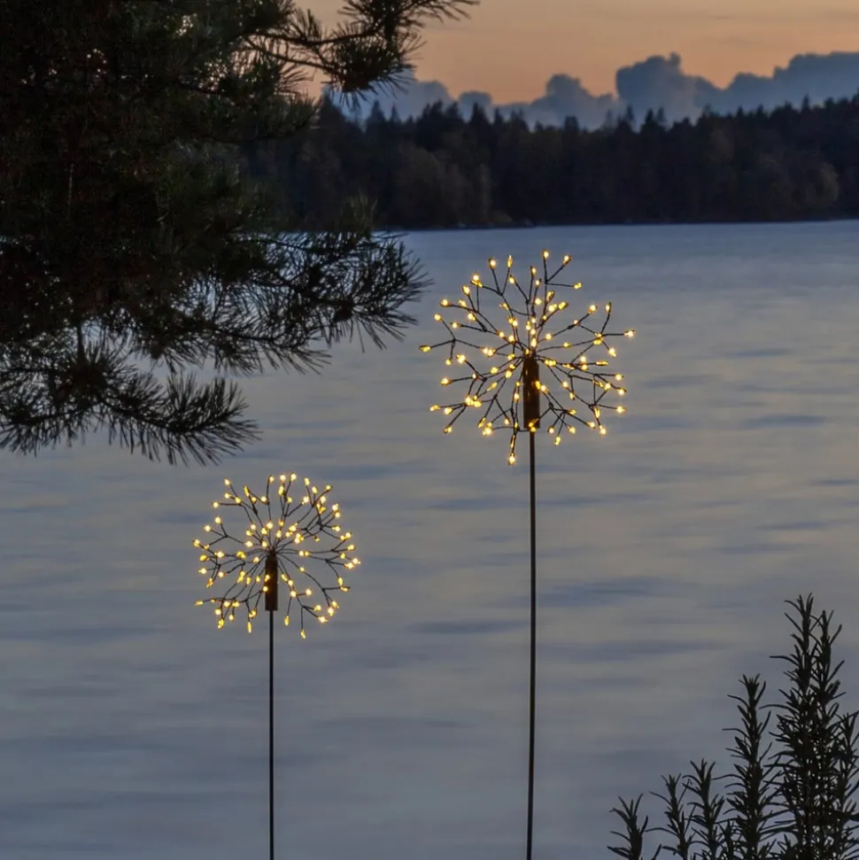 Firework LED-solcellelampe med jordspyd, 85 cm