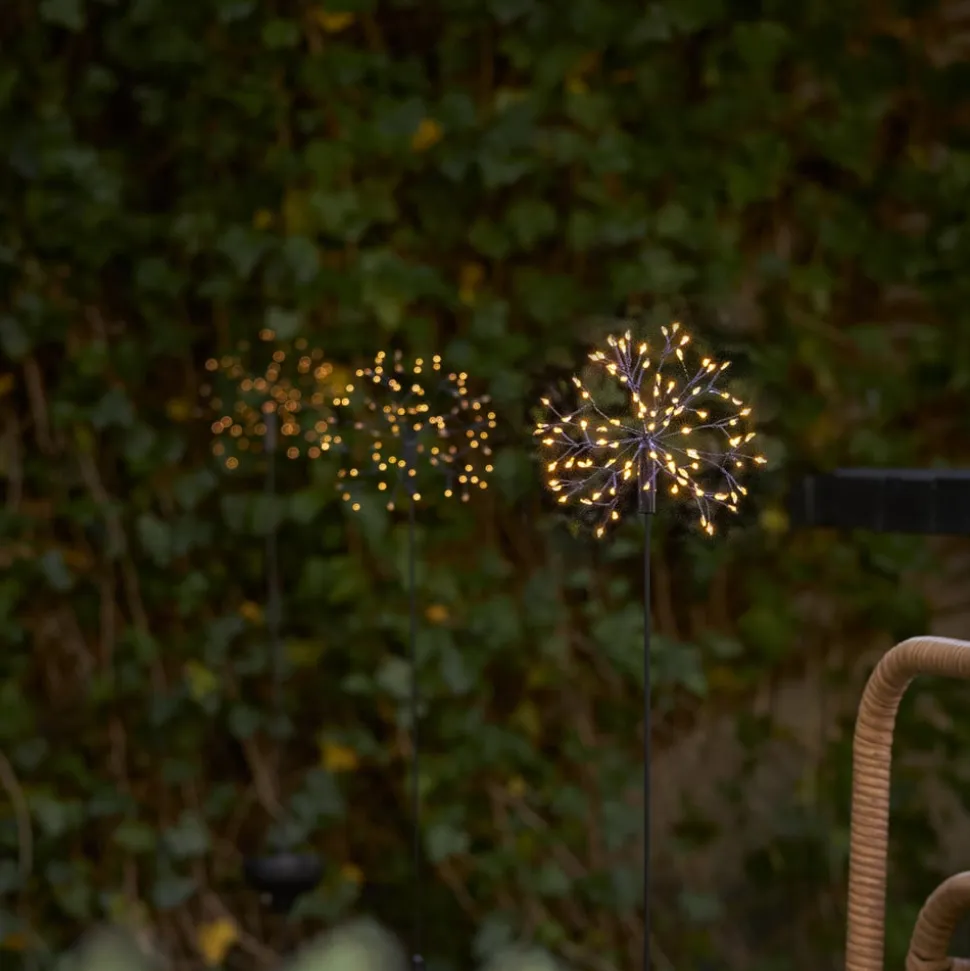 Firework LED-solcellelampe med jordspyd, 85 cm