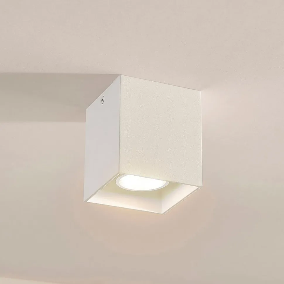 Firkantet påbygnings downlight Carson i hvid