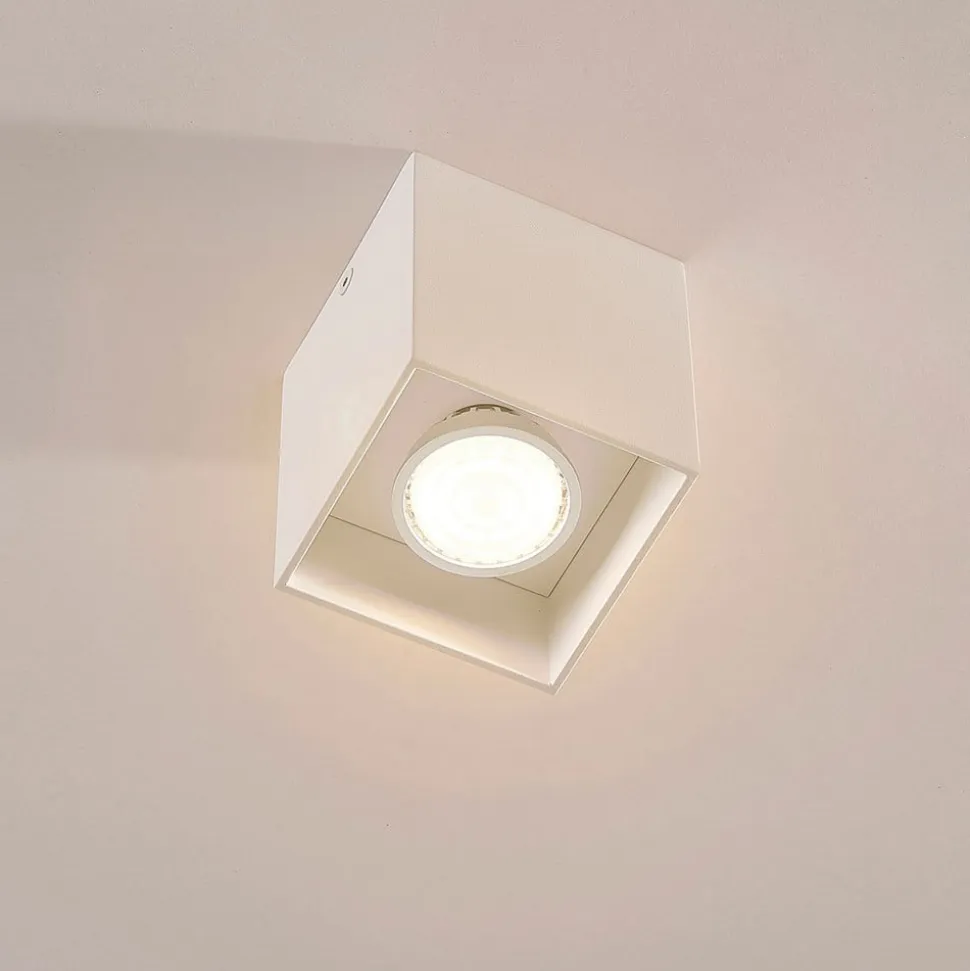 Firkantet påbygnings downlight Carson i hvid