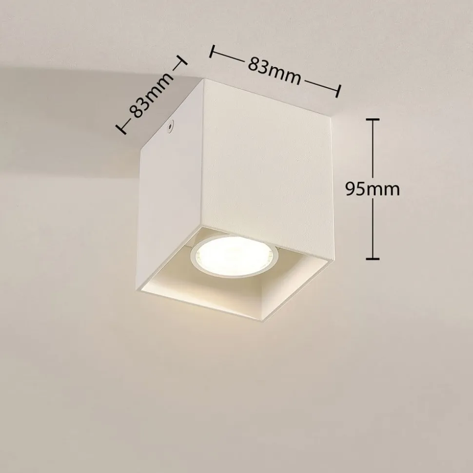 Firkantet påbygnings downlight Carson i hvid