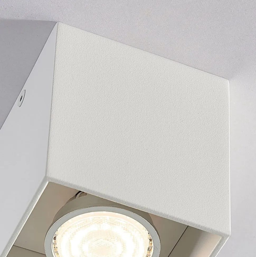 Firkantet påbygnings downlight Carson i hvid