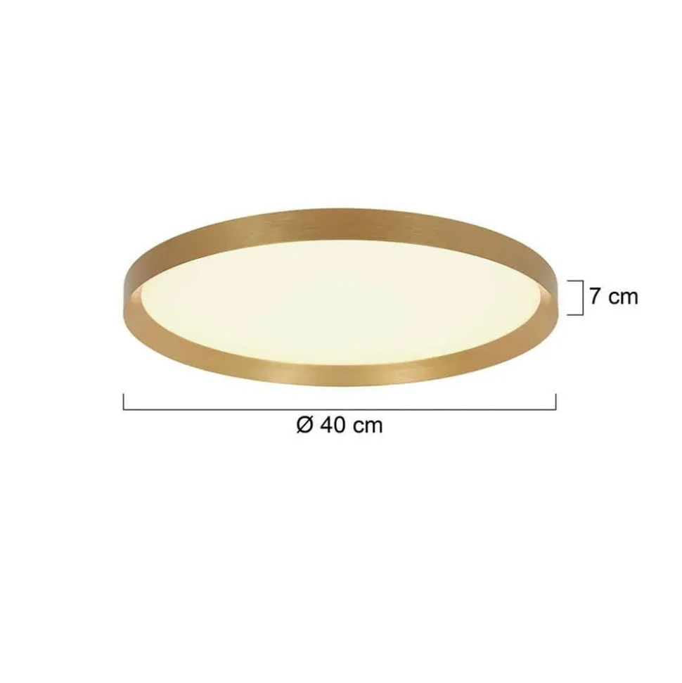 Flady loftlampe, guldfarvet, Ø 40 cm direkte/indirekte