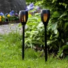 Flame solcelle LED-lampe m. jordspyd, sæt m. 2 stk
