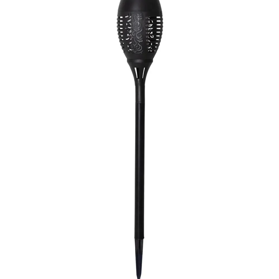 Flame solcelle LED-lampe m. jordspyd, sæt m. 2 stk