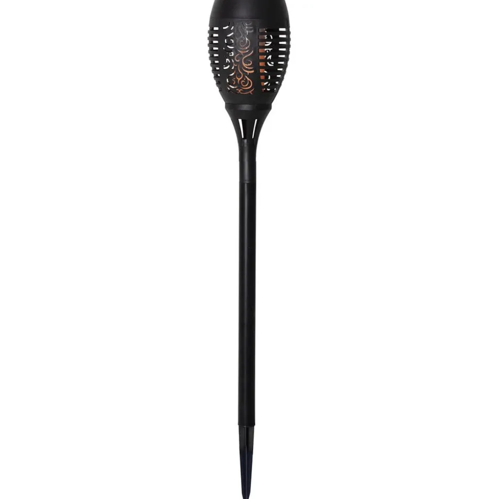 Flame solcelle LED-lampe m. jordspyd, sæt m. 2 stk