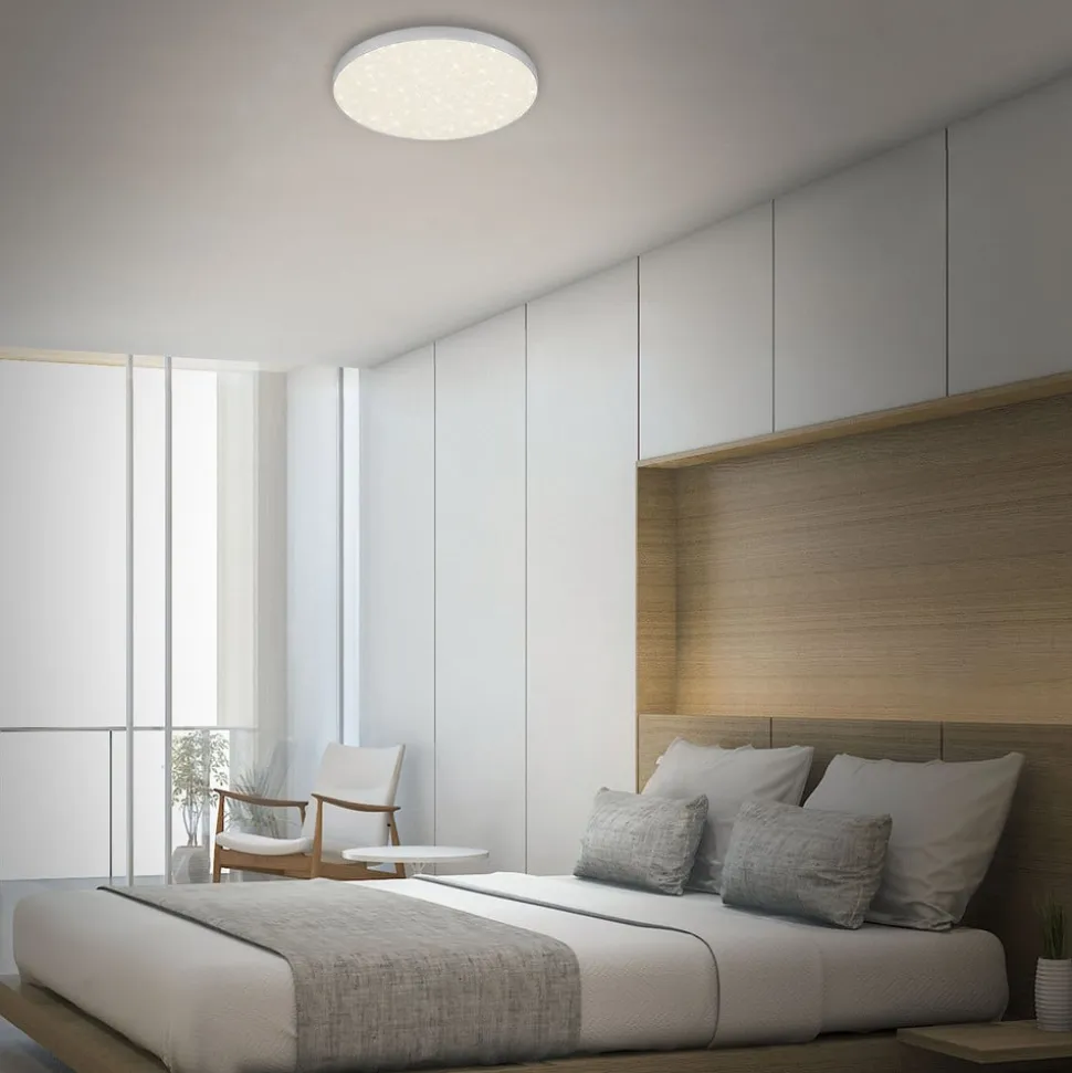 Flame Star LED-loftlampe, 840, Ø38,7 cm, sølv