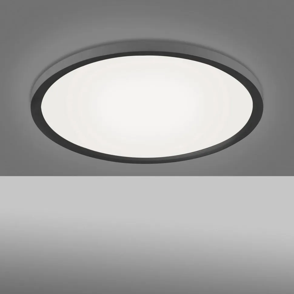 Flat LED-loftlampe CCT, Ø 40 cm, sort
