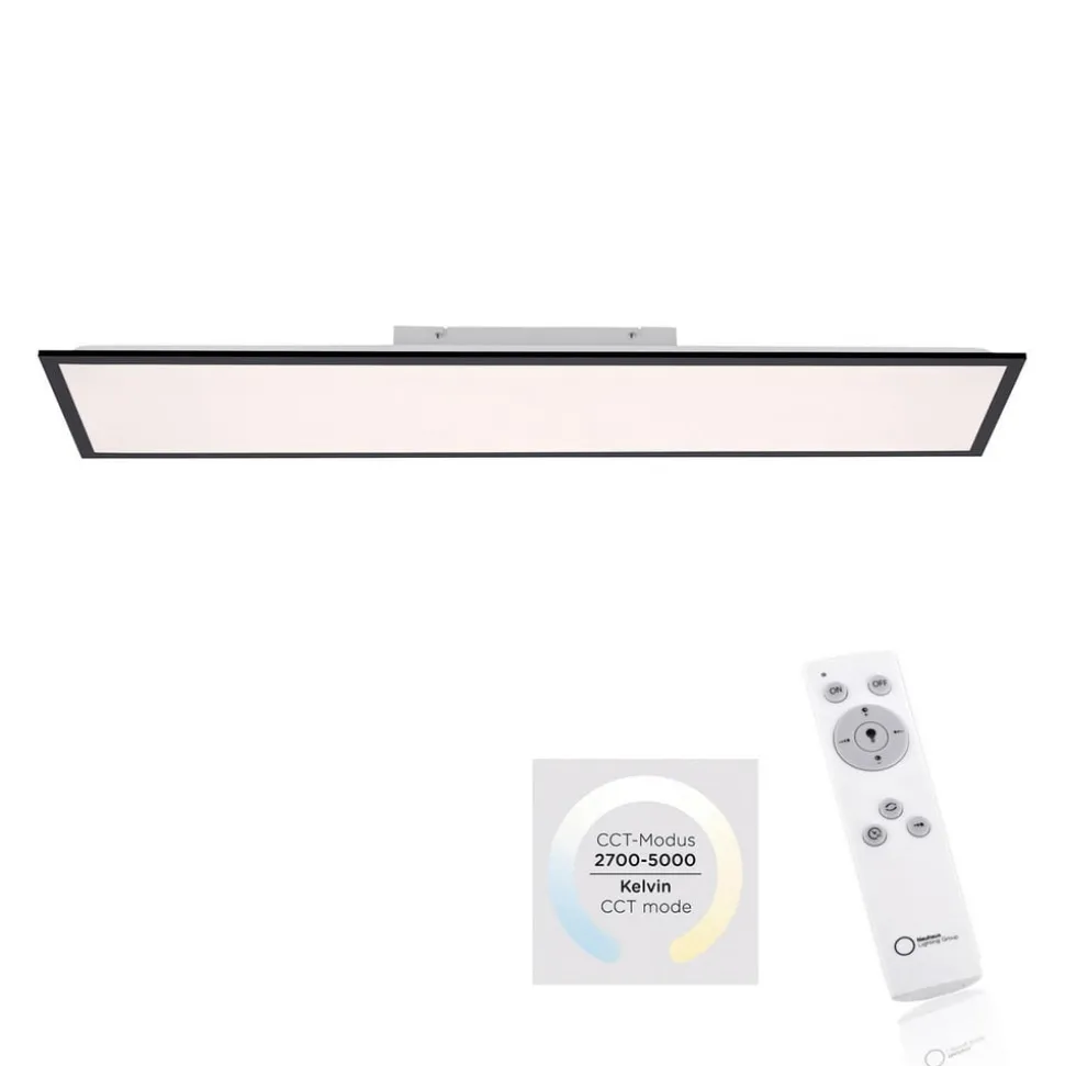 Flat LED-monteringspanel, CCT, sort, 119 x 29 cm