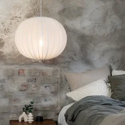 Florence pendellampe, hvid, Ø 50 cm, nylon
