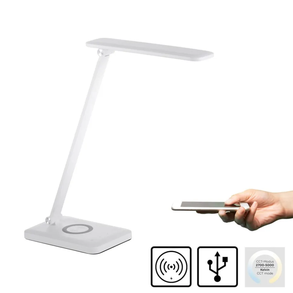 Florentina LED-skrivebordslampe, hvid