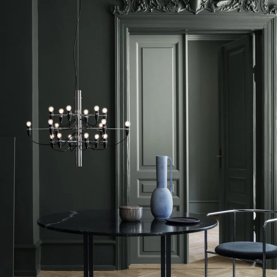 FLOS 2097/18 LED-lysekrone, frostet, krom