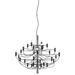 FLOS 2097/30 lysekrone med 30 lys, krom, frostet